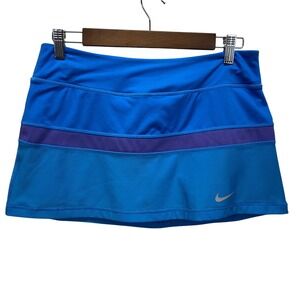 Nike Court Dri-FIT Tennis Skort Womens Medium Blue Purple Colorblock Athletic